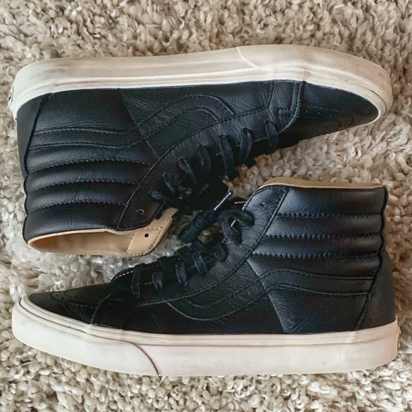 black leather vans size 10